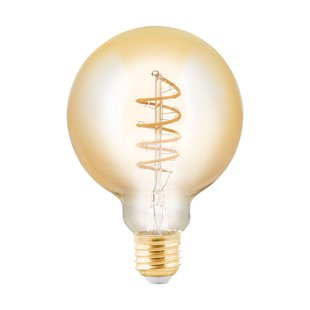 Eglo Ledfilamentlamp Globe - Amber - D9,5cm - Dimbaar - Warm Wit - E27 - 4w