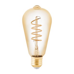 Eglo Ledfilamentlamp Edison - Amber - D6,4cm - Dimbaar - Warm Wit - E27 - 4w