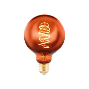 Eglo Ledfilamentlamp Globe G95 - Koper - D9,5cm - Dimbaar - Warm Wit - E27 - 4w
