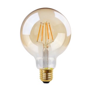 Eglo Ledfilamentlamp Globe 1 - Amber - D9,5cm - Warm Wit - E27 - 4w