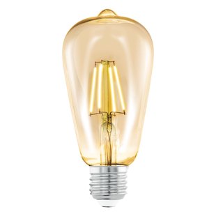 Eglo Ledfilamentlamp Edison 2 - Amber - D6,4cm - Warm Wit - E27 - 4w