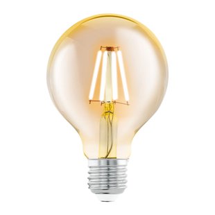 Eglo Ledfilamentlamp Globe 1 - Amber - D8cm - Warm Wit - E27 - 4w