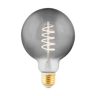 Eglo Ledfilamentlamp Globe - Smoke - D9,5cm - Dimbaar - Warm Wit - E27 - 4w