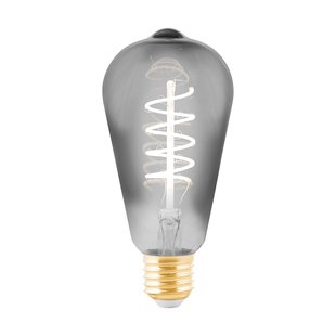 Eglo Ledfilamentlamp Edison - Smoke - D6,4cm - Dimbaar - Warm Wit - E27 - 4w