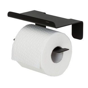 Tiger Toiletrolhouder Colar - Rvs - Met Planchet - Zwart