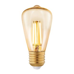 Eglo Ledfilamentlamp Edison - Amber - D4,8cm - Dimbaar - Warm Wit - E27 - 3,5w