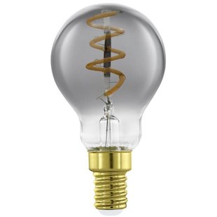 Eglo Ledfilamentlamp Peertje Spiral - Smoke - D4,5cm - Dimbaar - Warm Wit - E14 - 4w