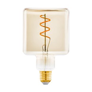 Eglo Ledfilamentlamp Cube - Amber - D9,5cm - Dimbaar - Warm Wit - E27 - 4w