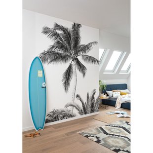 Fotobehang Retro Palm - Meerkleurig - 2,80m X 200cm