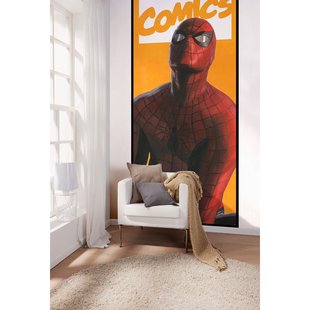 Fotobehang Spider Man Comic - Geel - 2,50m X 100cm