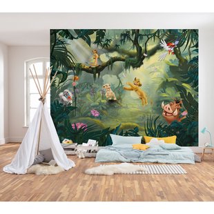 Fotobehang Lion King Hakuna Matata - Meerkleurig - 2,80m X 350cm