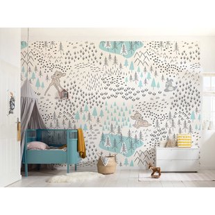 Fotobehang Woodland Bambi - Meerkleurig - 2,80m X 400cm