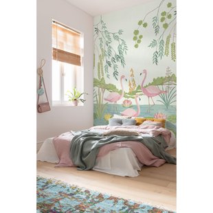 Fotobehang Flamingo Vibes - Meerkleurig - 2,80m X 200cm