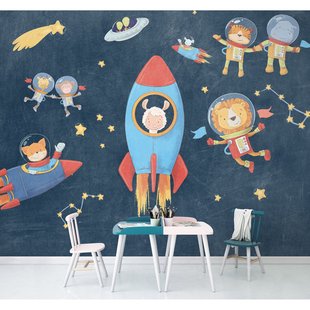 Fotobehang Friends In Space - Meerkleurig - 2,80m X 350cm