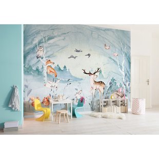 Fotobehang Animal Sleepover - Meerkleurig - 2,80m X 350cm