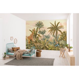 Fotobehang Tropical Vintage Garden - Meerkleurig - 2,80m X 400cm