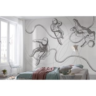 Fotobehang Astronauts - Zwart - 2,80m X 400cm