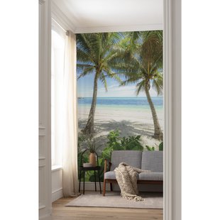 Fotobehang Palmy Beach - Groen - 2,80m X 200cm