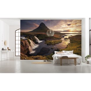 Guten Morgen Fotobehang Auf Isländischde - Bruin - 2,50m X 400cm