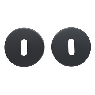 Sleutelplaat Rond Rvs Mat Zwart