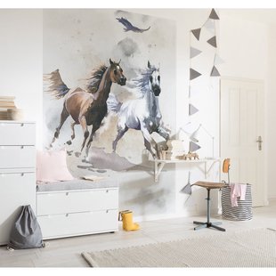 Fotobehang Retro Palm - Grijs - 2,50m X 200cm