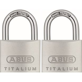 Abus Hangslotset Titalium Tkti24/40 - Aluminium Voor Poort - Behuizing 40mm - Set Van 2 Stuks