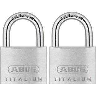 Abus Hangslotset Titalium Tkti25/50 - Aluminium Voor Poort - Behuizing 50 Mm - Set Van 2 Stuks