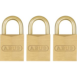 Abus Hangslotenset Met Sleutel Kbmb1/15 - Massief Messing Voor Koffer Waterbestendig - Behuizing 15mm - Set Van 3 Stuks