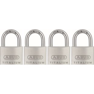 Abus Hangslotenset Kti13/40 - Massief Aluminium Hoge Veiligheid - Behuizing 40 Mm - Set Van 4 Stuks