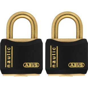 Abus Hangslotset Nautic Kbmb1/20 - Massief Messing, Waterbestendig - Behuizing 20 Mm - Set Van 2 Stuks