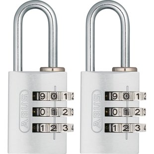 Abus Combinatieslot Ca2/20 - Massief Aluminium Voor Kluisje - Behuizing 20mm - Set Van 2 Stuks