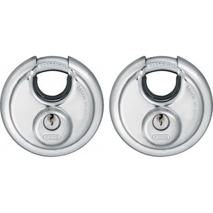 Abus Discusslot Met Sleutel Tkdi26/70 - Rvs Hoge Veiligheid Waterbestendig - Diameter 70mm - Set Van 2 Stuks