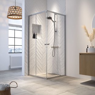 Sealskin - Douche Hoekinstap Hooked 90 X 200cm - Chroom Profiel - 6 Mm Helder Glas