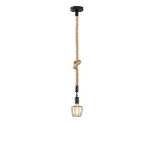 Fischer & Honsel Hanglamp Rope Zwart ⌀12cm E27