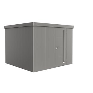 Biohort Metalen Tuinhuis Neo - Kwartsgrijs Metallic - 292x292cm - Enkele Deur