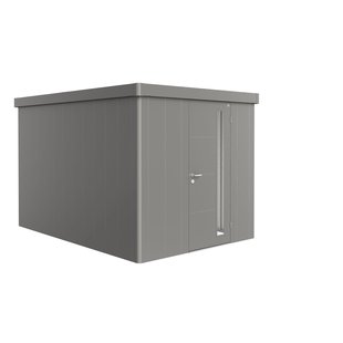 Biohort Metalen Tuinhuis Neo - Kwartsgrijs Metallic - 236x348cm - Enkele Deur