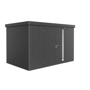 Biohort Metalen Tuinhuis Neo - Donkergrijs Metallic - 348x236cm - Dubbele Deur
