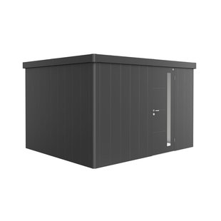 Biohort Metalen Tuinhuis Neo - Donkergrijs Metallic - 348x292cm - Enkele Deur