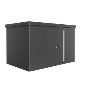 Biohort Metalen Tuinhuis Neo - Donkergrijs Metallic - 348x236cm - Enkele Deur