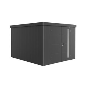 Biohort Metalen Tuinhuis Neo - Donkergrijs Metallic - 292x348cm - Dubbele Deur