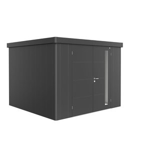 Biohort Metalen Tuinhuis Neo - Donkergrijs Metallic - 292x292cm - Dubbele Deur