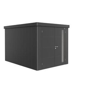 Biohort Metalen Tuinhuis Neo - Donkergrijs Metallic - 236x348cm - Dubbele Deur