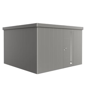 Biohort Metalen Tuinhuis Neo - Kwartsgrijs Metallic - 348x348cm - Enkele Deur