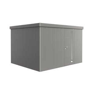Biohort Metalen Tuinhuis Neo - Kwartsgrijs Metallic - 348x292cm - Enkele Deur