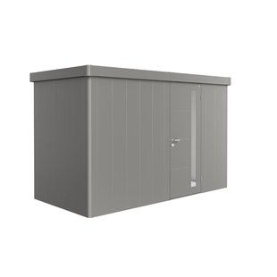 Biohort Metalen Tuinhuis Neo - Kwartsgrijs Metallic - 348x180cm - Enkele Deur