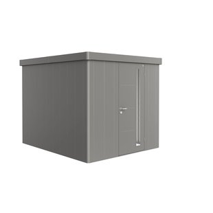 Biohort Metalen Tuinhuis Neo - Kwartsgrijs Metallic - 236x292cm - Enkele Deur