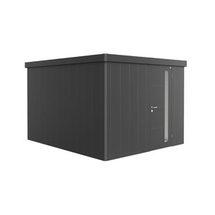 Biohort Metalen Tuinhuis Neo - Donkergrijs Metallic - 292x348cm - Enkele Deur