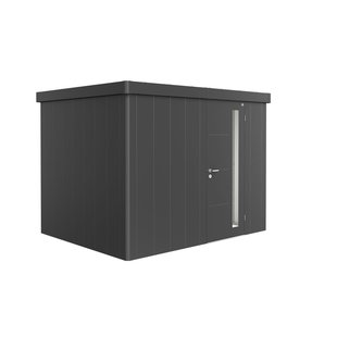 Biohort Metalen Tuinhuis Neo - Donkergrijs Metallic - 292x236cm - Enkele Deur