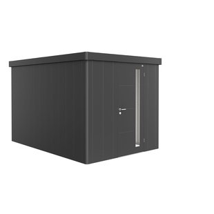 Biohort Metalen Tuinhuis Neo - Donkergrijs Metallic - 236x348cm - Enkele Deur