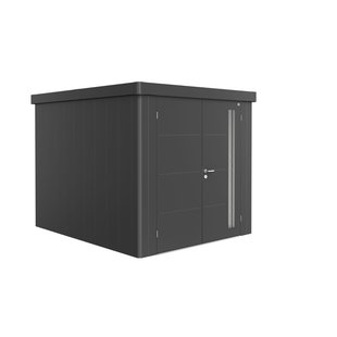 Biohort Metalen Tuinhuis Neo - Donkergrijs Metallic - 236x292cm - Dubbele Deur